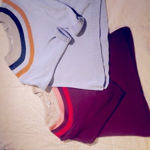 *🆕* wot Set of 2 Sonoma LG sleeve sweaters, double stripe color block